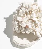  Dép Nữ Chanel Mules Suede Kidskin Strass 'White' 