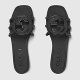  Dép Nữ Gucci Interlocking G Slide Sandal 'Black' 