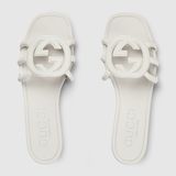  Dép Nữ Gucci Interlocking G Slide Sandal 'White' 