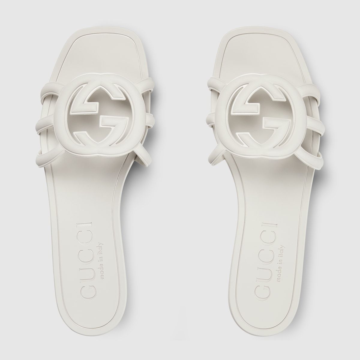  Dép Nữ Gucci Interlocking G Slide Sandal 'White' 