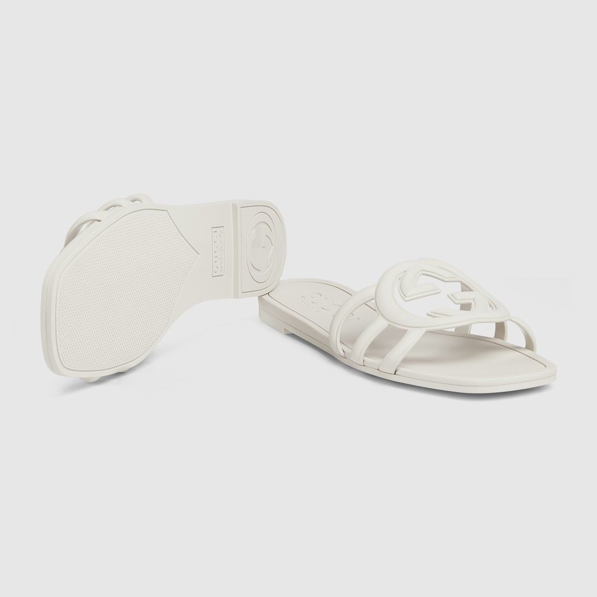  Dép Nữ Gucci Interlocking G Slide Sandal 'White' 