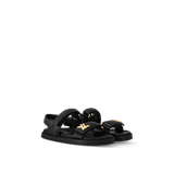  Dép Nữ Louis Vuitton LV Sunset Flat Comfort Sandals 'Black' 