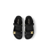  Dép Nữ Louis Vuitton LV Sunset Flat Comfort Sandals 'Black' 