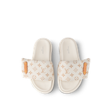  Dép Nữ Louis Vuitton Pool Pillow Flat Comfort Mules 'Beige' 