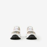  Giày Nam Burberry Check Leather Sneakers 'White Clear Check' 