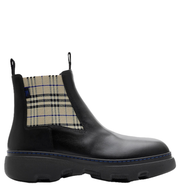  Giày Nam Burberry Leather Creeper Low Chelsea Boots 'Black' 