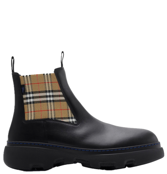  Giày Nam Burberry Leather Creeper Low Chelsea Boots 'Black' 