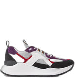  Giày Nam Burberry Logo Print Leather Suede Mesh Sneakers 'Black White Red' 