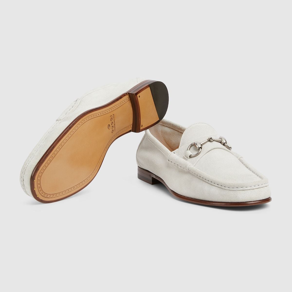  Giày Nam Gucci Horsebit 1953 Loafer 'Light Grey' 