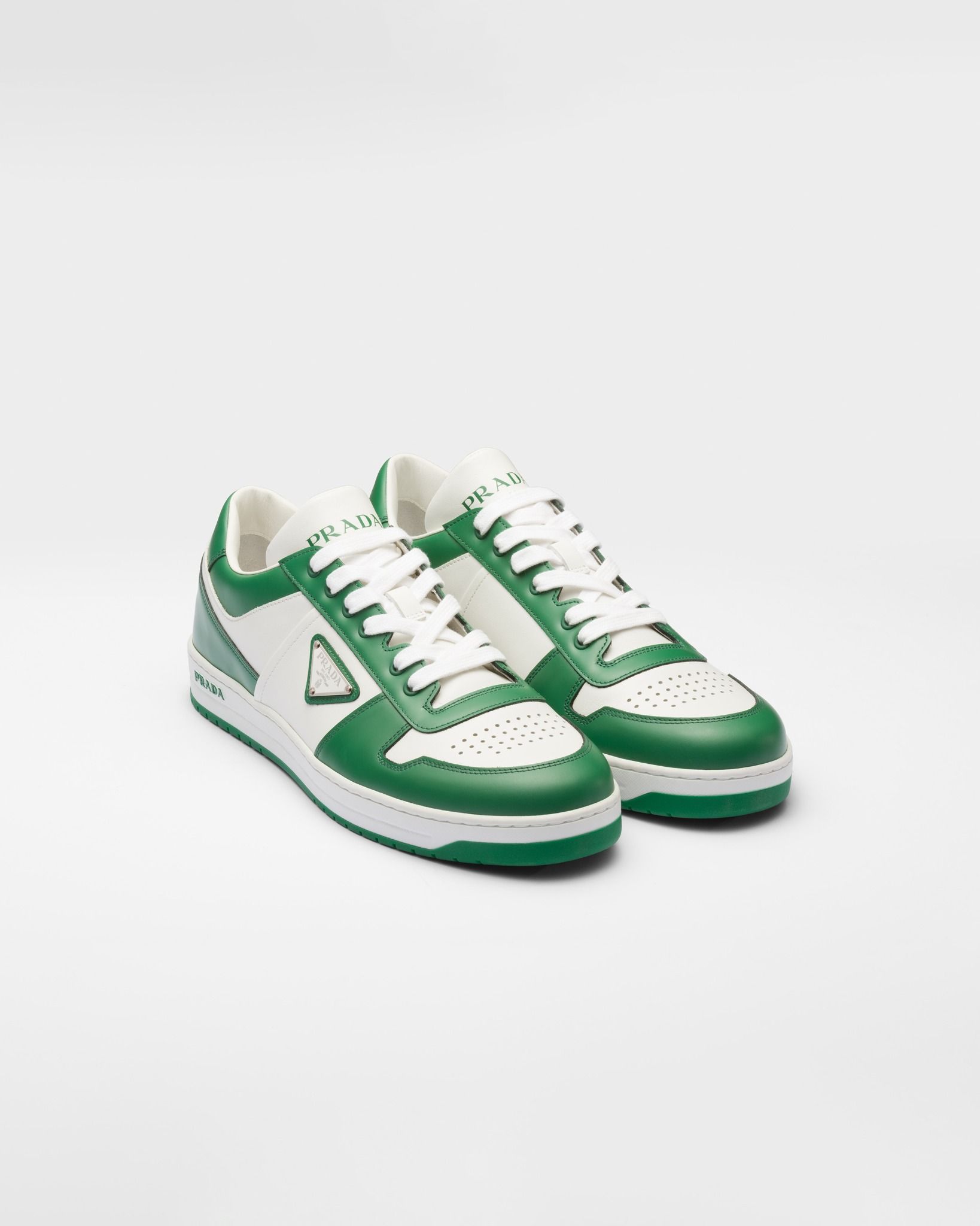  Giày Nam Prada Downtown Leather Sneakers 'Green' 