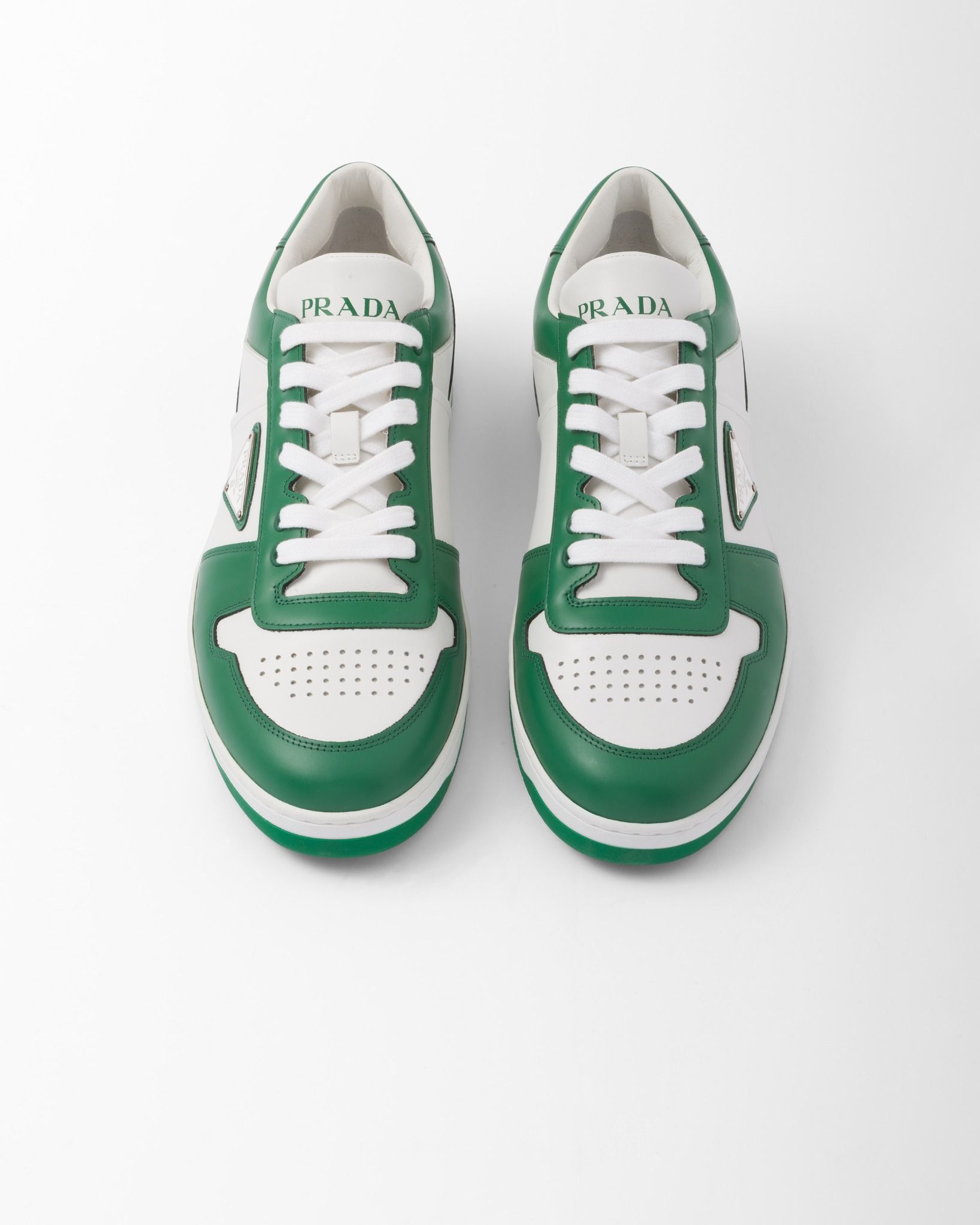  Giày Nam Prada Downtown Leather Sneakers 'Green' 