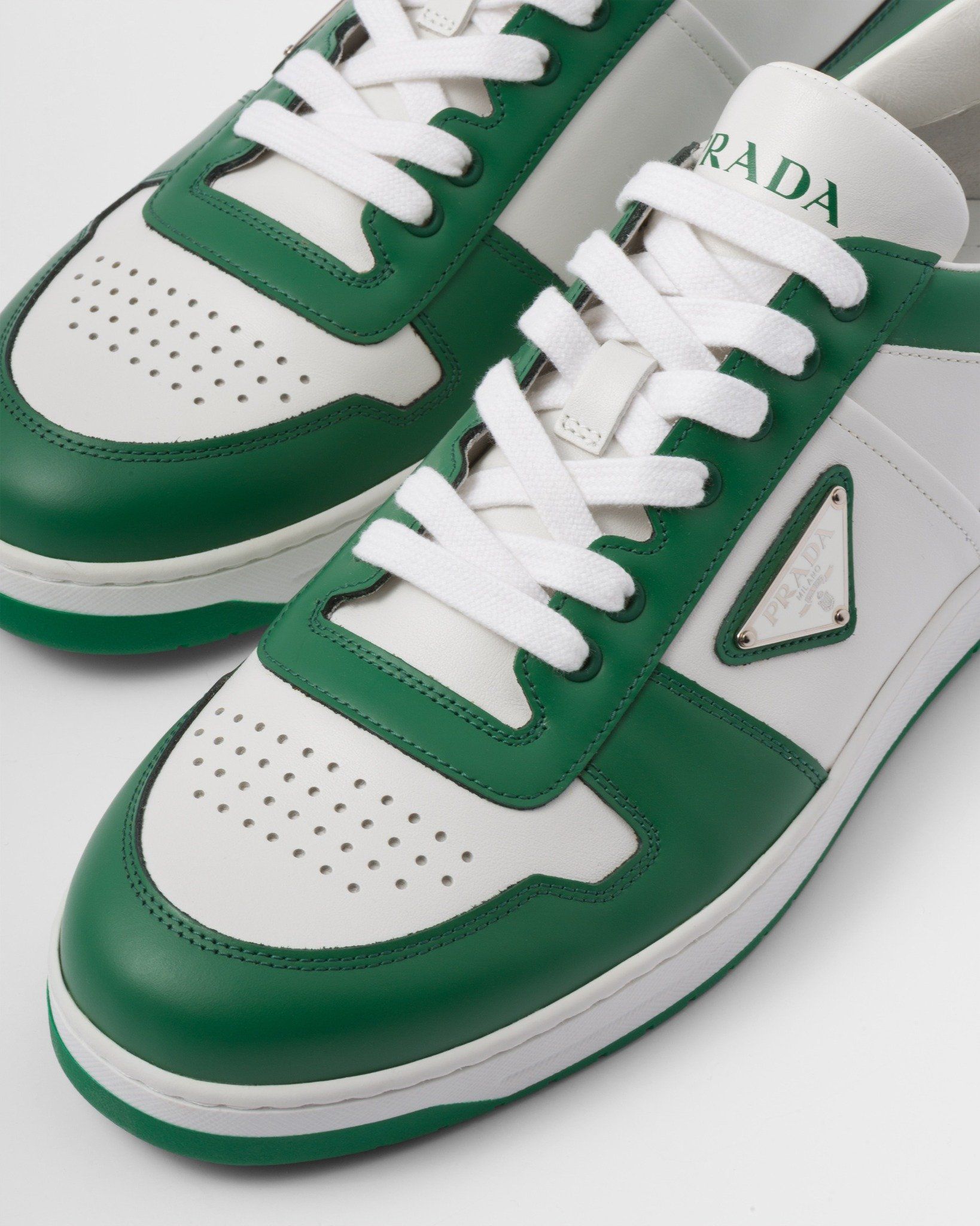  Giày Nam Prada Downtown Leather Sneakers 'Green' 