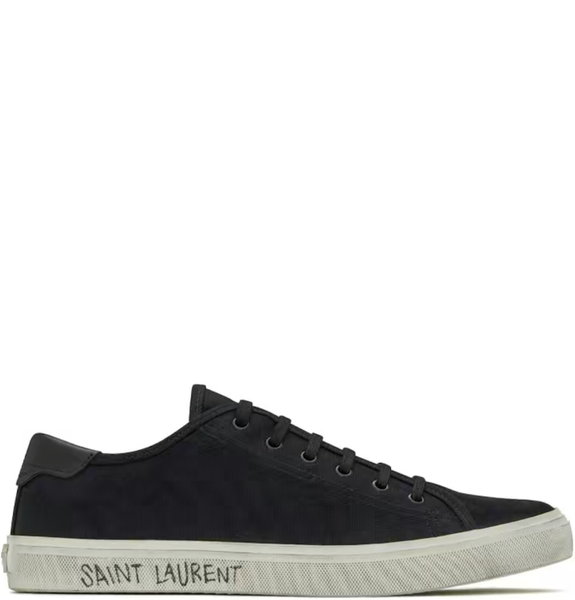  Giày Nam Saint Laurent Malibu Sneakers In Canvas Leather 'Black' 