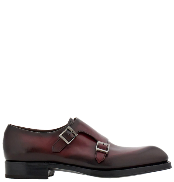  Giày Nam Salvatore Ferragamo Tramezza Double Monkstrap 'Dark Barolo' 