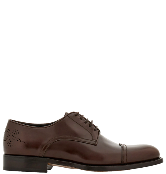  Giày Nam Salvatore Ferragamo Derby With Toe Cap 'Testa di Moro' 