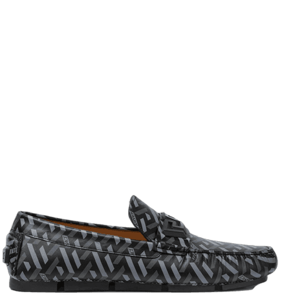  Giày Nam Versace La Greca Loafers 'Black Gray' 