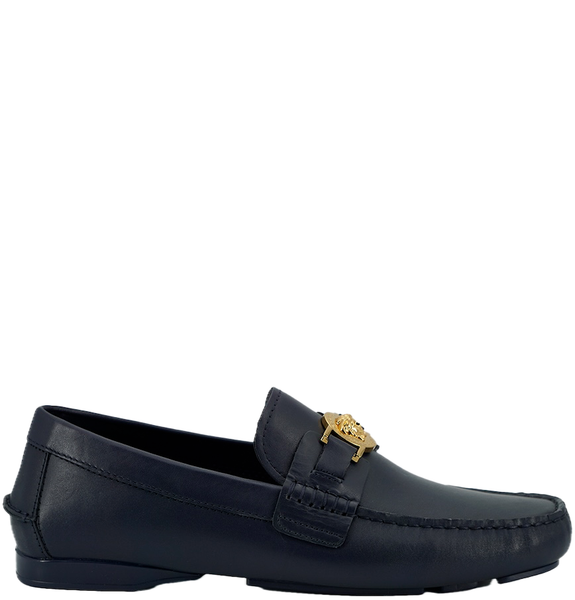  Giày Nam Versace Calf Leather Loafers Shoes 'Black' 