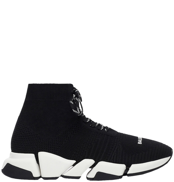  Giày Nữ Balenciaga Speed 2.0 Lace-up Trainers 'Black White' 