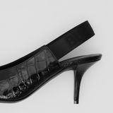  Giày Nữ Burberry Embossed Leather Slingback Pumps 'Black' 