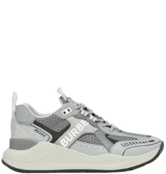  Giày Nữ Burberry Logo Print Leather Suede And Mesh Sneakers 'Grey' 