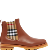  Giày Nữ Burberry Vintage Check Detail Leather Chelsea Boots 'Light Tan' 