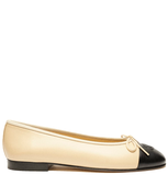  Giày Nữ Chanel Ballet Flats Lambskin 'Beige Black' 