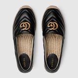  Giày Nữ Gucci Leather Espadrille With Double G 'Black' 