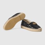  Giày Nữ Gucci Leather Espadrille With Double G 'Black' 