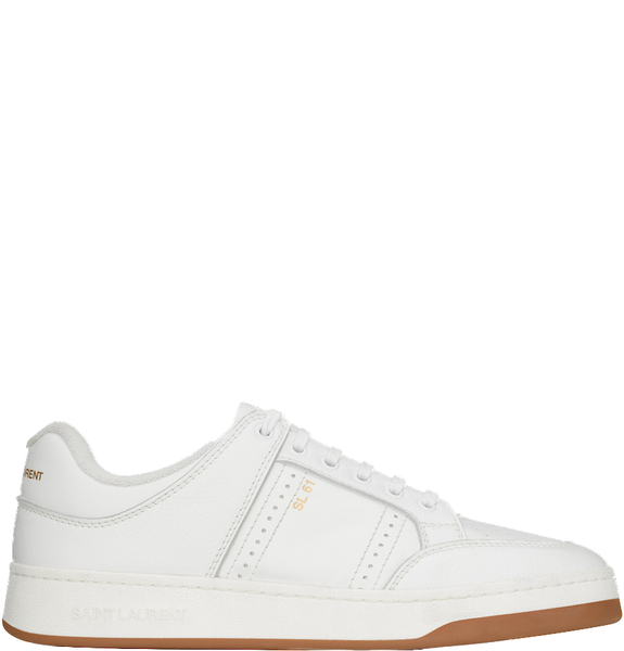  Giày Nữ Saint Laurent Sl/61 Low-Top Sneakers In Grained Leather 'White' 