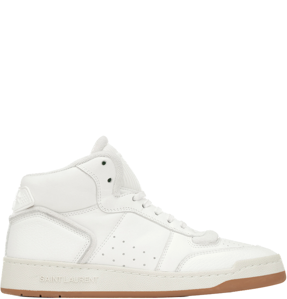  Giày Nữ Saint Laurent Sl/80 Mid-top Sneakers In Smooth Grained Leather 'Blanc' 