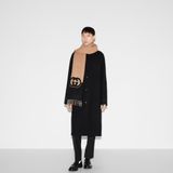  Khăn Gucci Wool With Interlocking G 'Beige Black' 