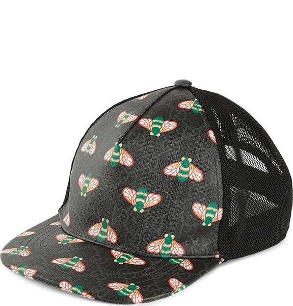 Mũ Gucci GG Supreme Bee Print Baseball Hat 'Black' 
