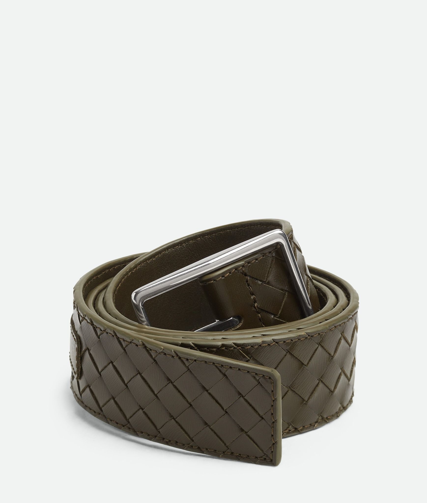  Thắt Lưng Nam Bottega Veneta Intrecciato Piccolo Belt 'Kaki' 