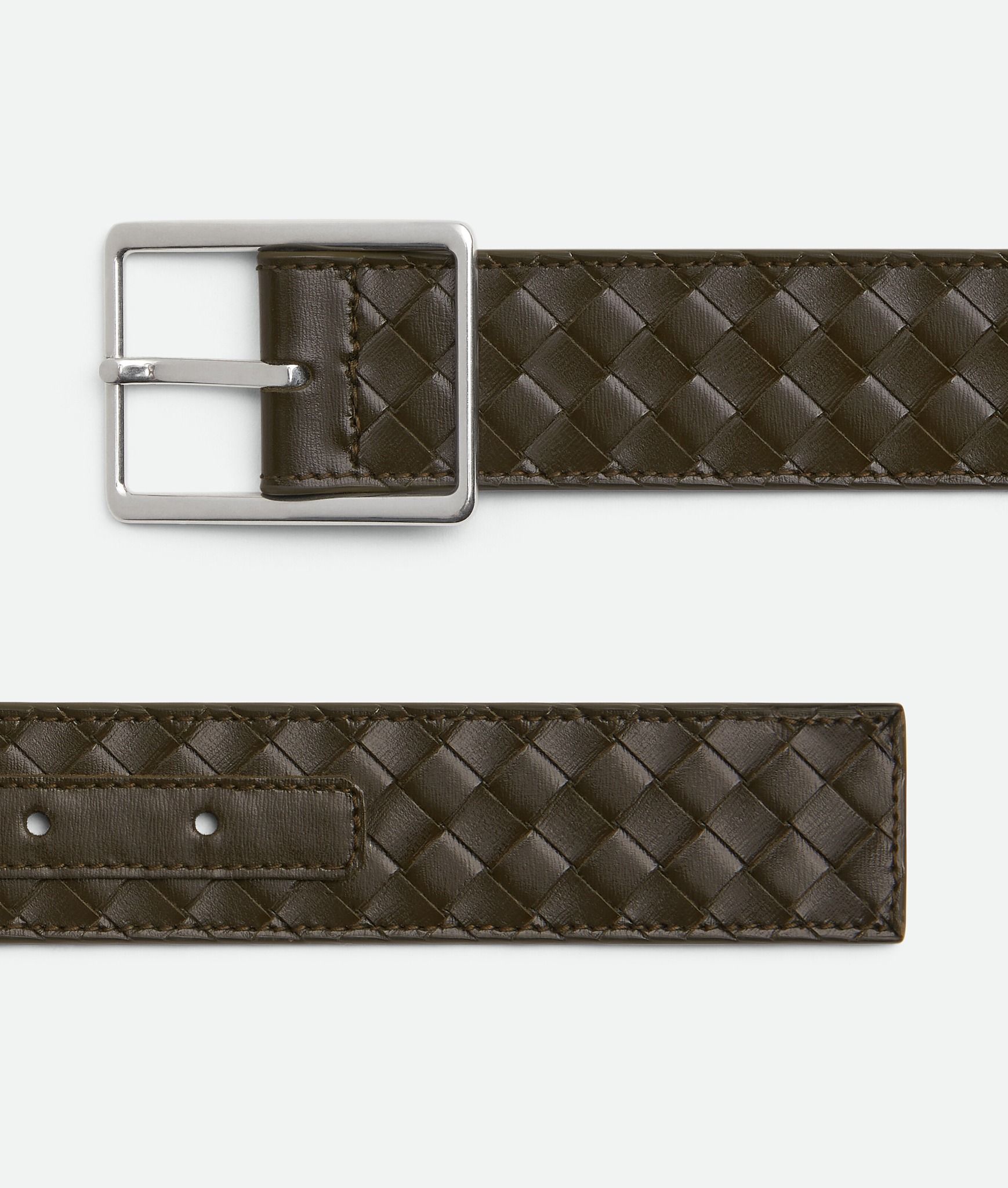  Thắt Lưng Nam Bottega Veneta Intrecciato Piccolo Belt 'Kaki' 