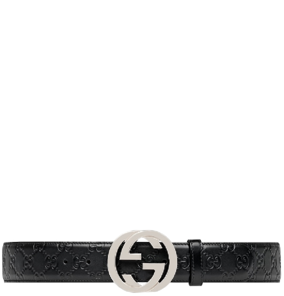  Thắt Lưng Nam Gucci Signature Leather Belt 'Black' 