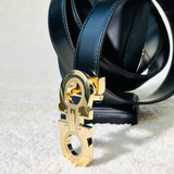  Thắt Lưng Nam Salvatore Ferragamo Gold Logo 'Black' 