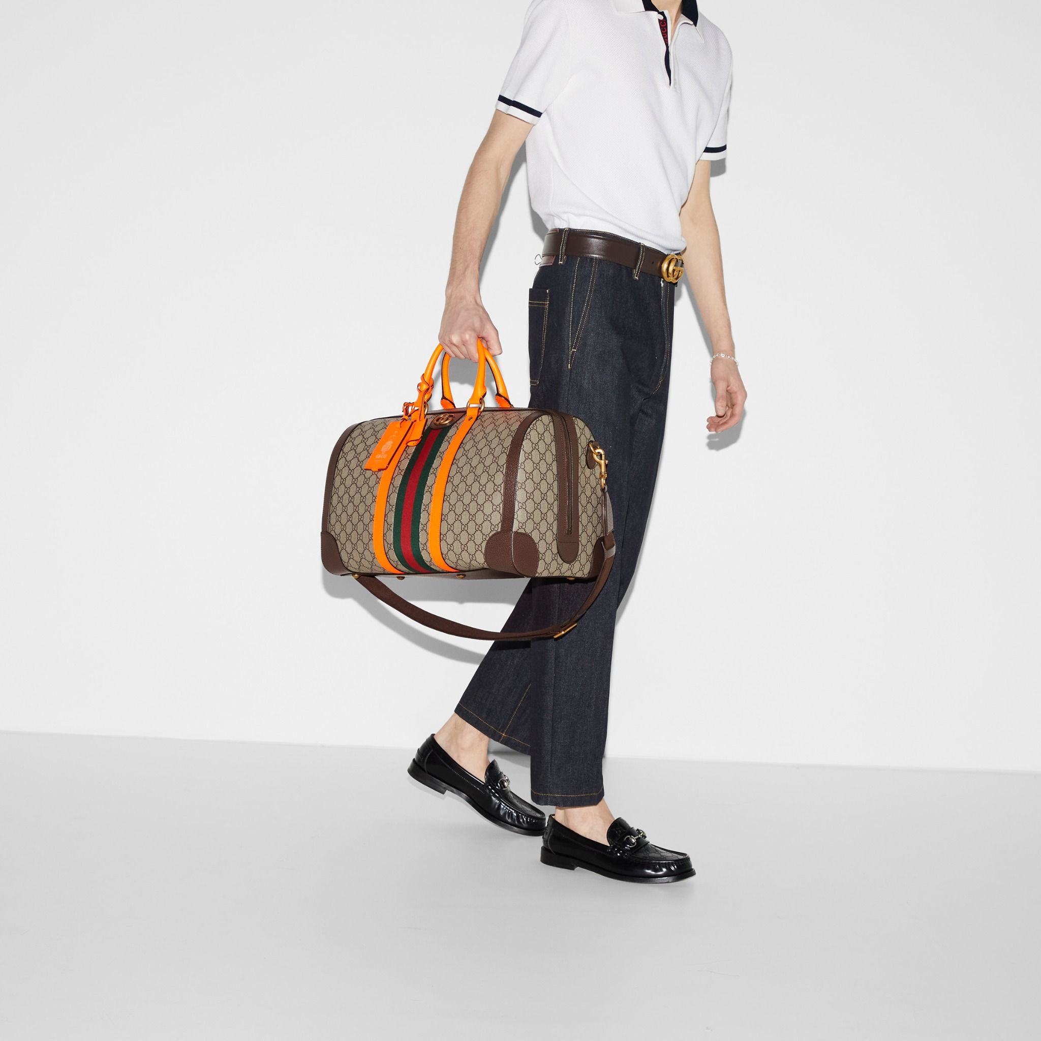  Túi Gucci Savoy Medium Duffle Bag 'Beige Orange' 