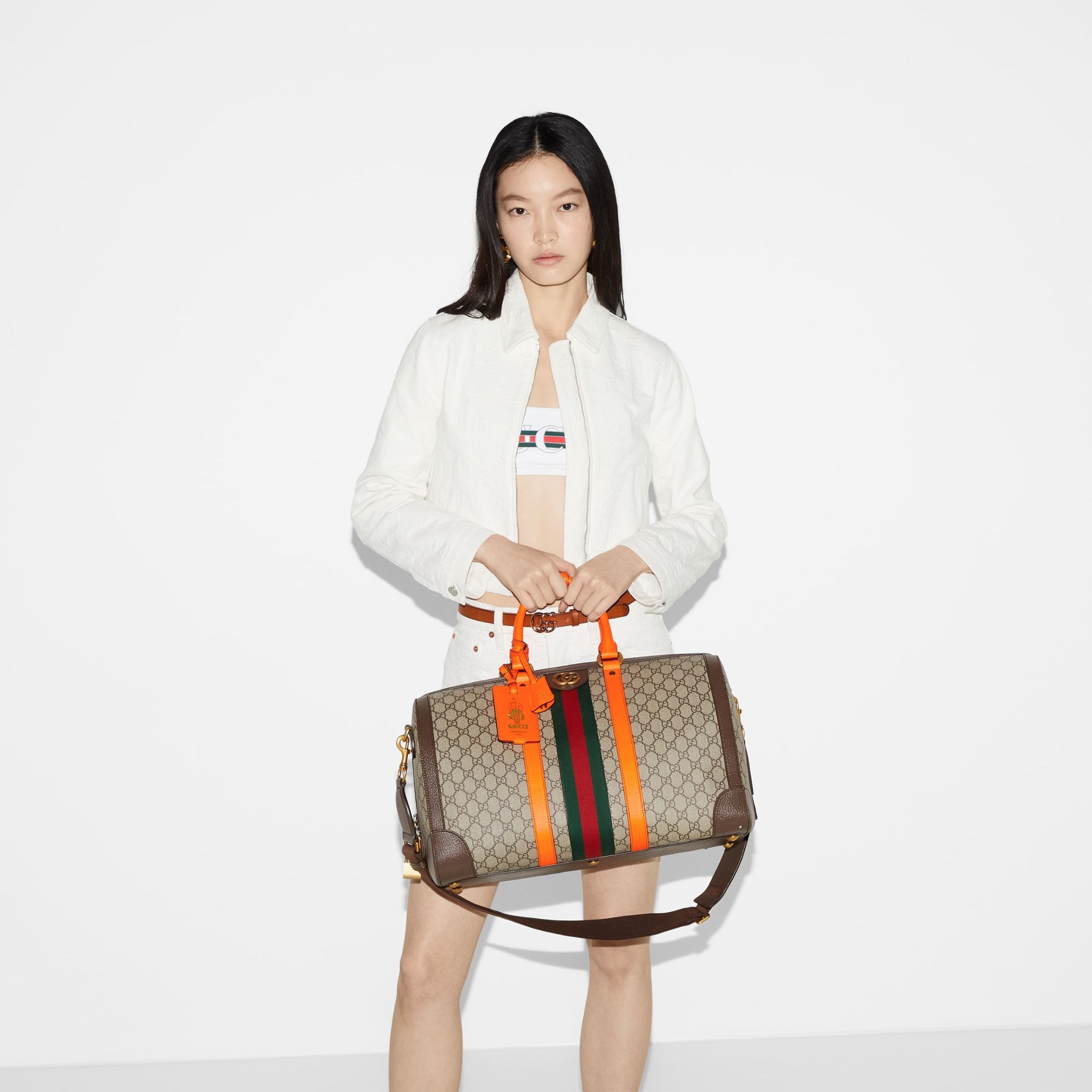  Túi Gucci Savoy Medium Duffle Bag 'Beige Orange' 
