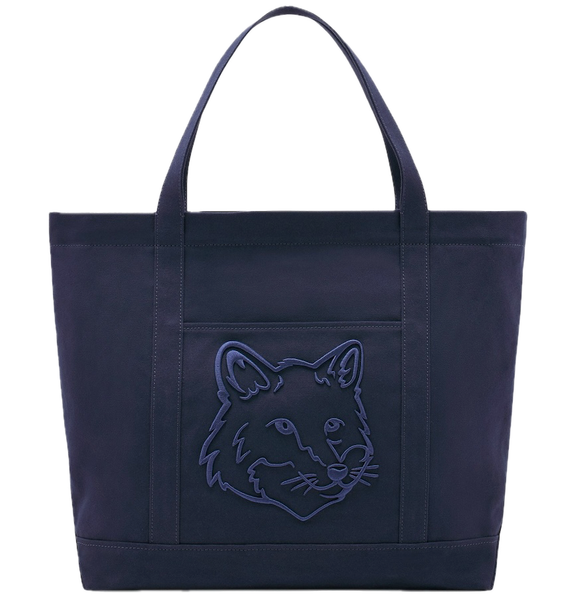  Túi Maison Kitsune Fox Head Large Tote 'Ink Blue' 