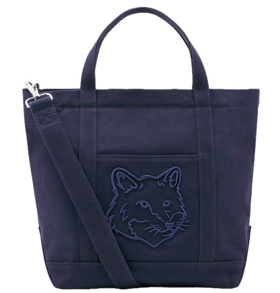  Túi Maison Kitsune Fox Head Small Tote 'Ink Blue' 