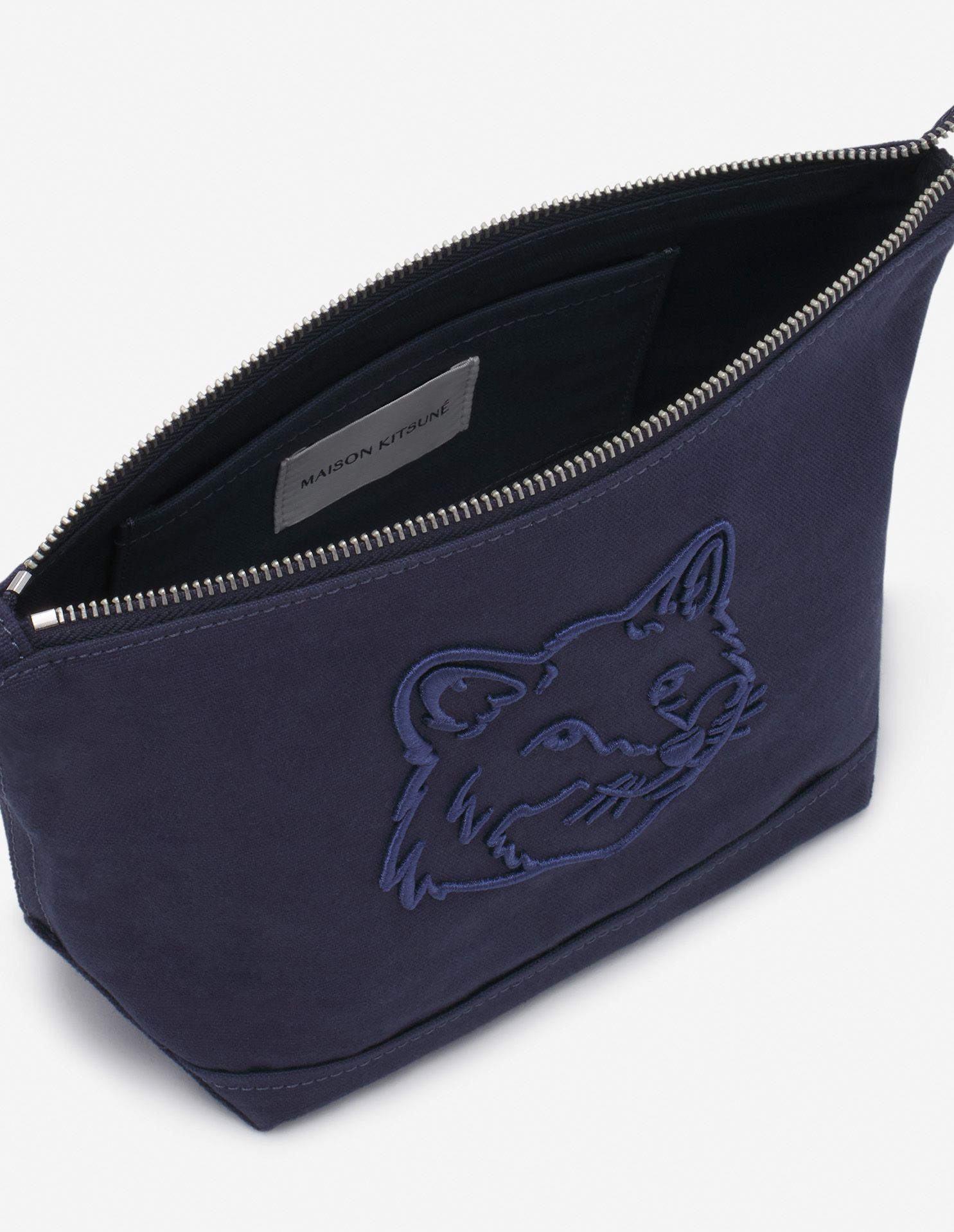  Túi Maison Kitsune Fox Head Zipped Pouch 'Blue' 