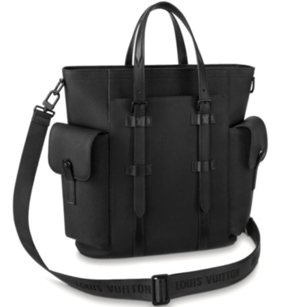  Túi Nam Louis Vuitton Christopher Tote 'Black Taurillon Leather' 