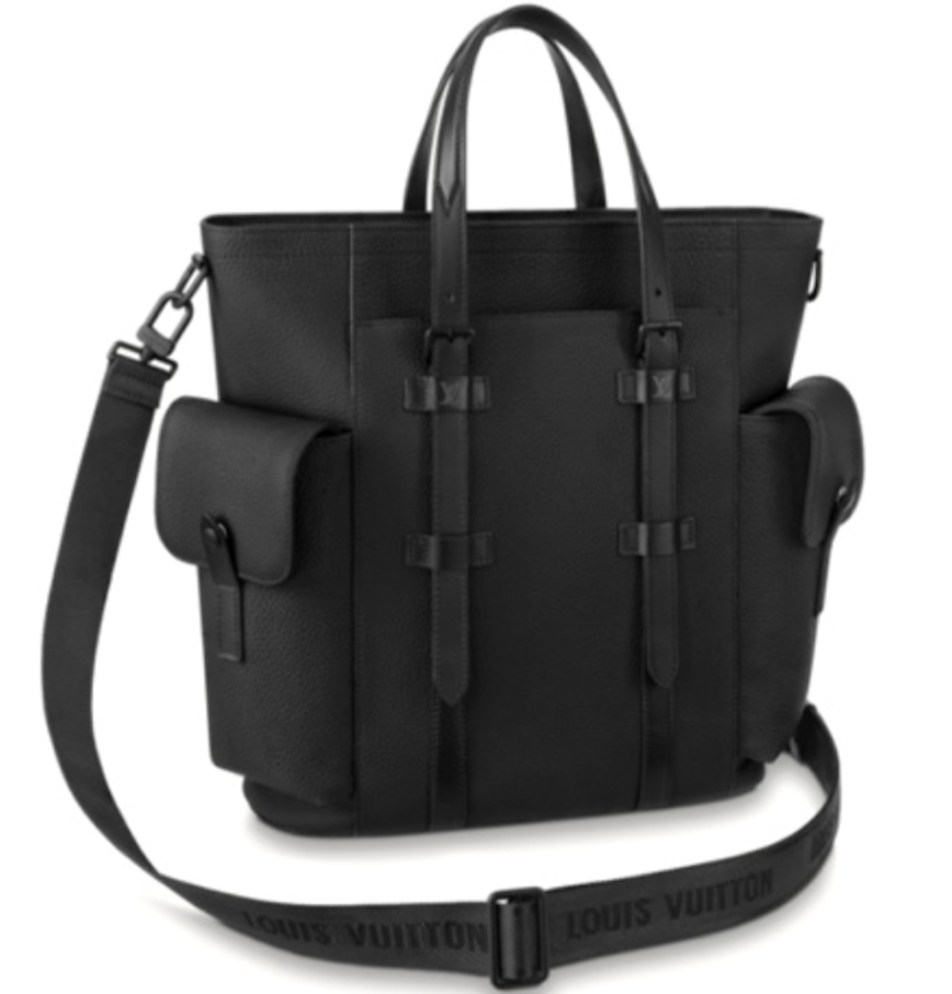  Túi Nam Louis Vuitton Christopher Tote 'Black Taurillon Leather' 