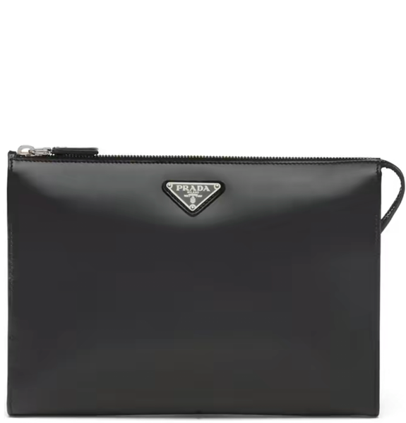  Túi Nam Prada Brushed Leather Pouch 'Black' 