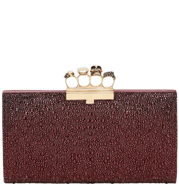  Túi Nữ Alexander McQueen Jewelled Flat Pouch 'Prune' 