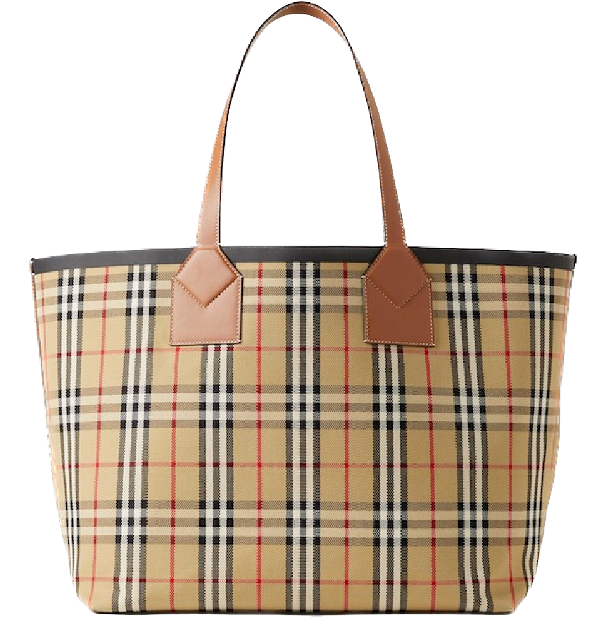 Túi Nữ Burberry London Large Check Cotton Tote 'Briar Wood' 80661621 –  LUXITY