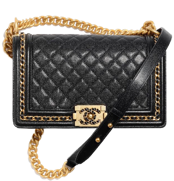  Túi Nữ Chanel Boy Chanel Handbag Gold-Tone Metal 'Black' 