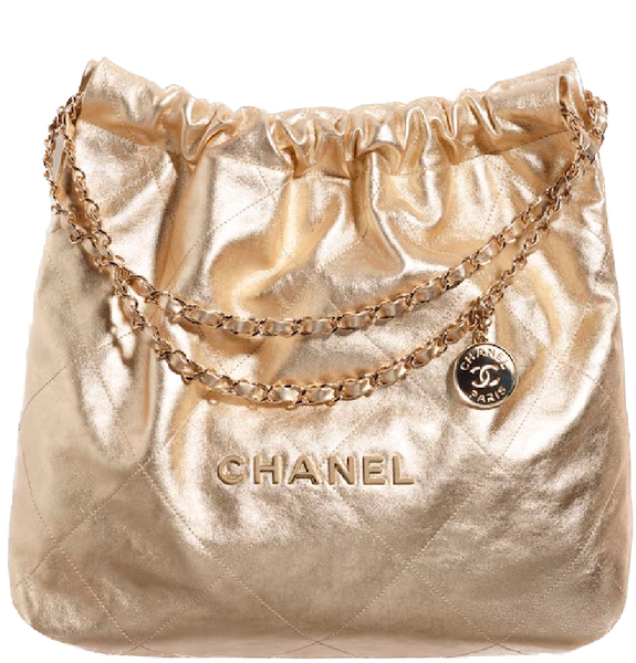  Túi Nữ Chanel Metallic Calfskin Gold Metal 'Light Gold' 
