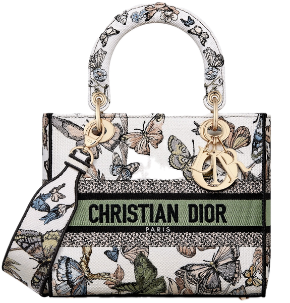  Túi Nữ Dior Medium Lady D-lite Bag 'White Multicolor' 
