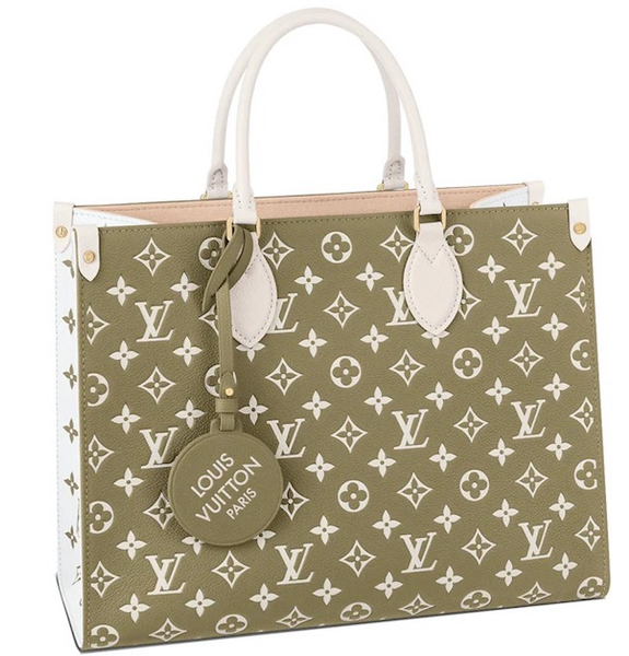  Túi Nữ Louis Vuitton Onthego MM Tote Monogram Empreinte 'Kaki Beige' 